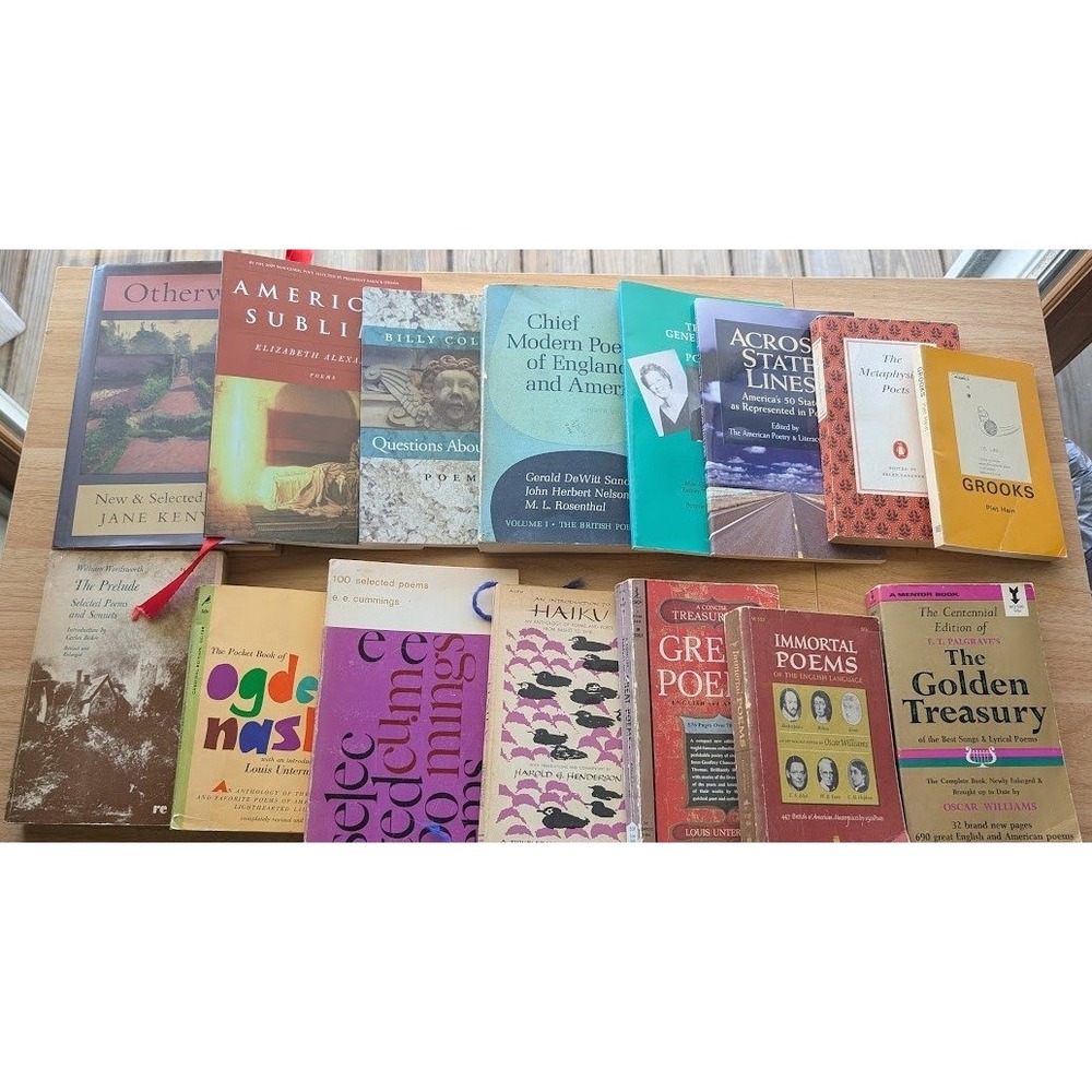 15 Book Lot Vintage Poetry Billy Collins EE Cummings Wordsworth Haiku Anthology